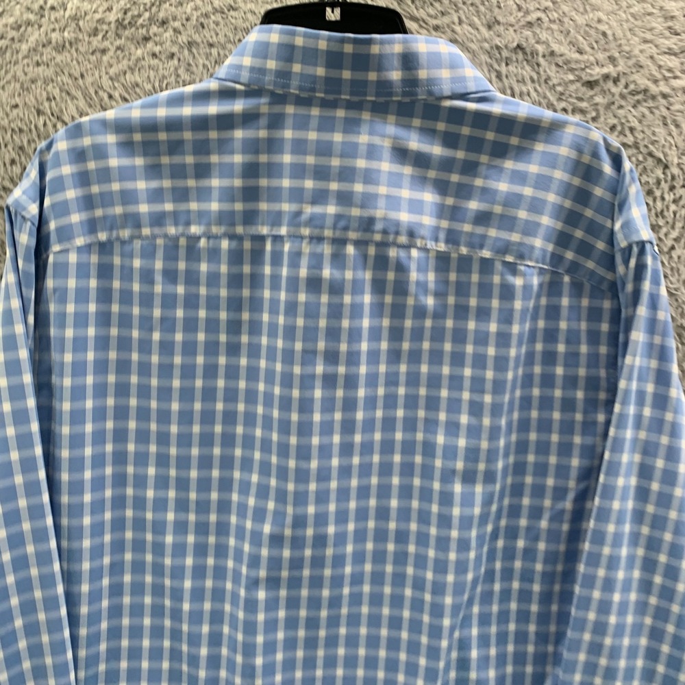 UNTUCKit Shirt Mens Size XL Button Up Plaid Extra Large Slim Fit Nylon Blue* - Picture 5 of 8